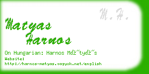 matyas harnos business card